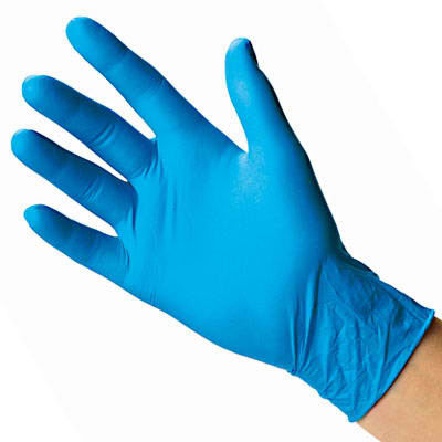 14のミルの青い特大のニトリルの使い捨て可能な手袋の大きさ