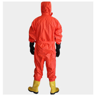 合接されたXL消火活動ポリ塩化ビニールの酸の化学的安全のスーツ