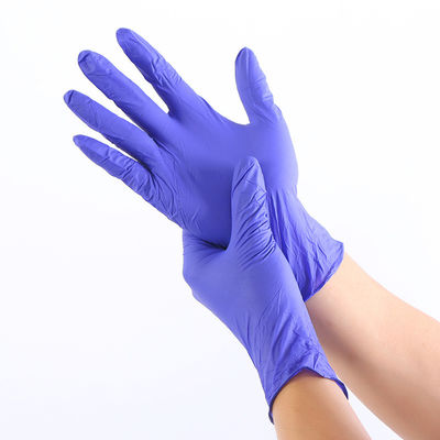 汗まみれの手のための4つのミル5milのニトリルの青く使い捨て可能な手袋